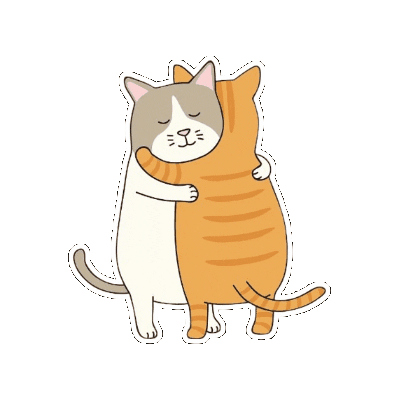 milkyprints giphygifmaker cat hug Sticker