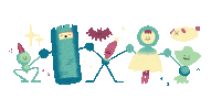 Friends Holding Hands Sticker by Billy Budgen