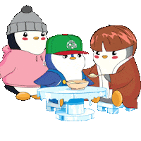 Eat Father And Son Sticker by Pudgy Penguins
