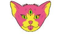galoguin cat trippy crazy trip Sticker