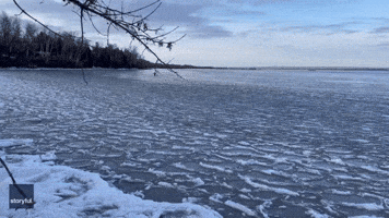Ice Pancakes Float on Lake Superior as Temperatures Dip