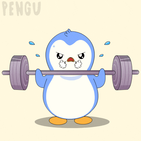 Working Out No Pain No Gain GIF by Pudgy Penguins