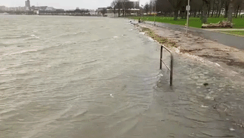 Coastal Flooding Hits Rotterdam During Storm Corrie
