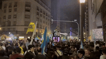 Supporters of Argentina's New President Pack Streets for Victory Speech