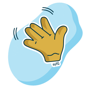 Waving Bye Bye Sticker by myHQ