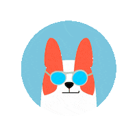 CorgeeSoftware dog cool pet glasses Sticker