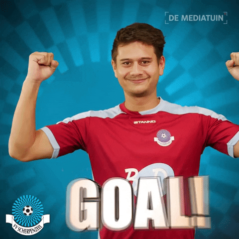 Voetbalvereniging_Scherpenzeel goal voetbal blauwwit hoofdklasse GIF