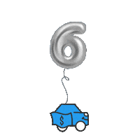 Blue Car Balloon Sticker by Wheelzy