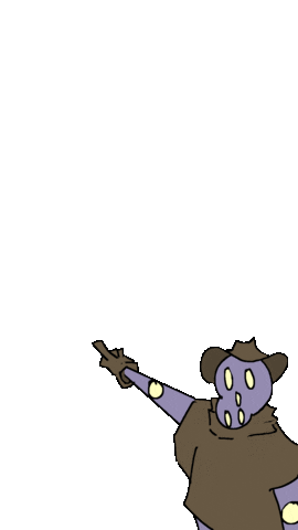JonkeyFong giphyupload point robot cowboy Sticker