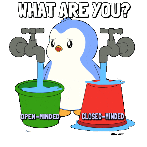 Decide Open Mind Sticker by Pudgy Penguins
