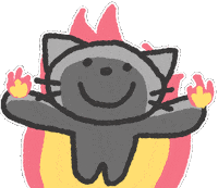 Cat Fire Sticker