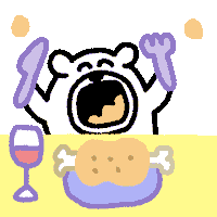 Dinner Eating Sticker by takadabear