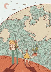 JorgeCha illustration water mexico moon GIF