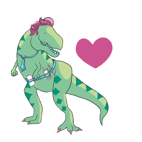 Heart Dinosaur Sticker by DenGodaFen