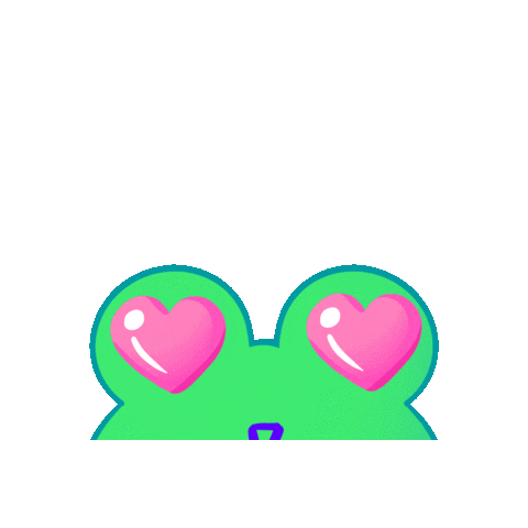 jellolin giphygifmaker heart frog peek Sticker