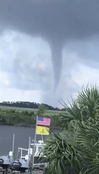 Large Waterspout Forms in Pensacola Bay