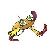 renato_quirino animation walk sandwich lanche Sticker