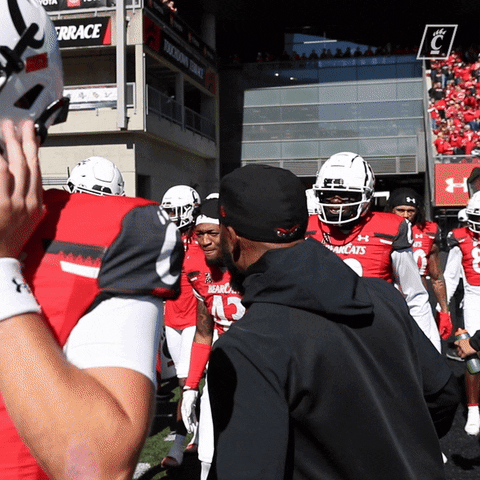 College Football Hug GIF by Cincinnati Bearcats