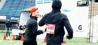 aborddelimpala jensen ackles marathon jared padalecki hold hands GIF
