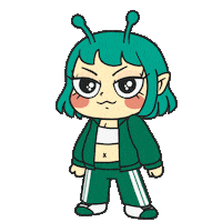 Alien Girl Anger Sticker