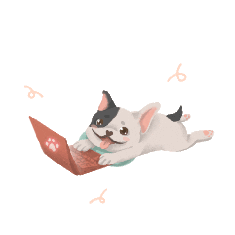 lavenderstraws giphyupload puppy laptop cute dog Sticker