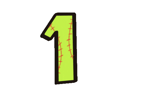 Softball Numbers Sticker