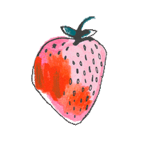 summer strawberry Sticker by Soft Gallery