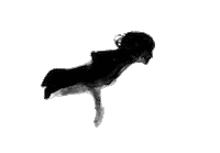 black and white swimming STICKER