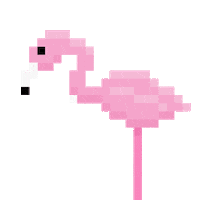 aimeekubo pixel pink 8bit flamingo Sticker