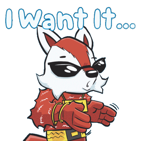 Want It Now Wide Open Sticker by VeeFriends