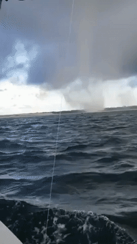 Fisherman Has Close Encounter With Strong Waterspout Off Pensacola Pass, Florida