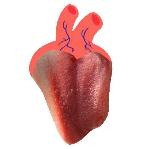 Heart Tongue Sticker by YK Animation Studio