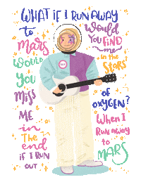 Guitar Astronaut Sticker by TALK