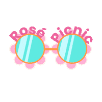 therosepicnic summer pink retro flower Sticker