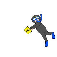 swim no Sticker by IntrovertDoodles