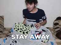 grishmajethiya scared dont touch me stay away get away from me GIF
