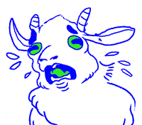 Doodlemations sad animal scared goat GIF