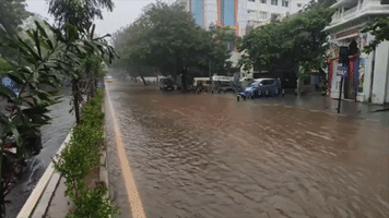 Floodwater Pools on Streets of Monsoon-Hit Indian City