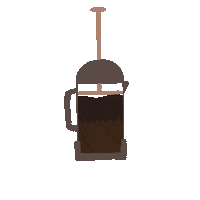 French Press Coffee Sticker