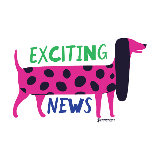 Dog News Sticker by Black Owl Design