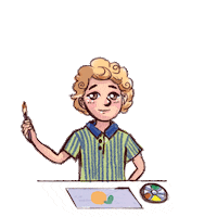 Cassiafa art kids paint watercolor Sticker