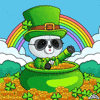 Waving St Patricks Day GIF by PandaPals