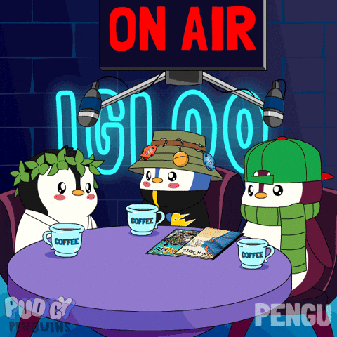 Discuss On Air GIF by Pudgy Penguins