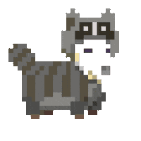 subpixel ready goat costume raccoon Sticker