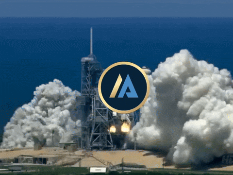 To The Moon Rocket GIF by Apertum Blockchain