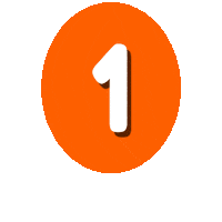 Orange Number Sticker