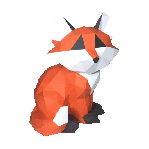 sofsofs giphyupload fox papercraft renard Sticker
