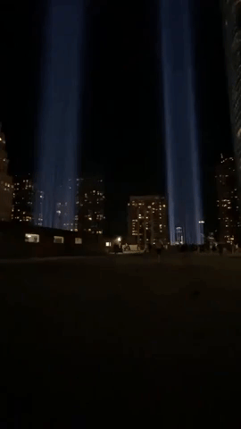 Lights Beam From Former World Trade Center Site on 20th Anniversary of 9/11 Terror Attack in New York City