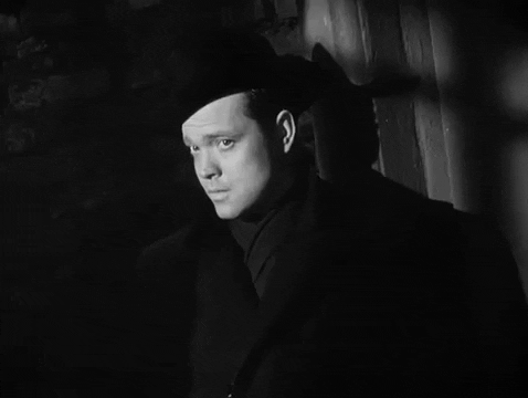 QubitTV giphygifmaker smirk orson welles third man GIF
