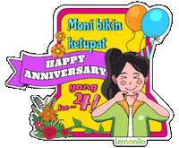 Birthday Anniversary Sticker by Lemonilo